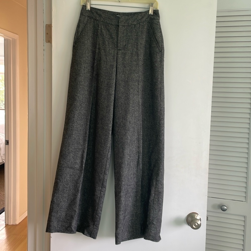 Wide leg tweed trousers